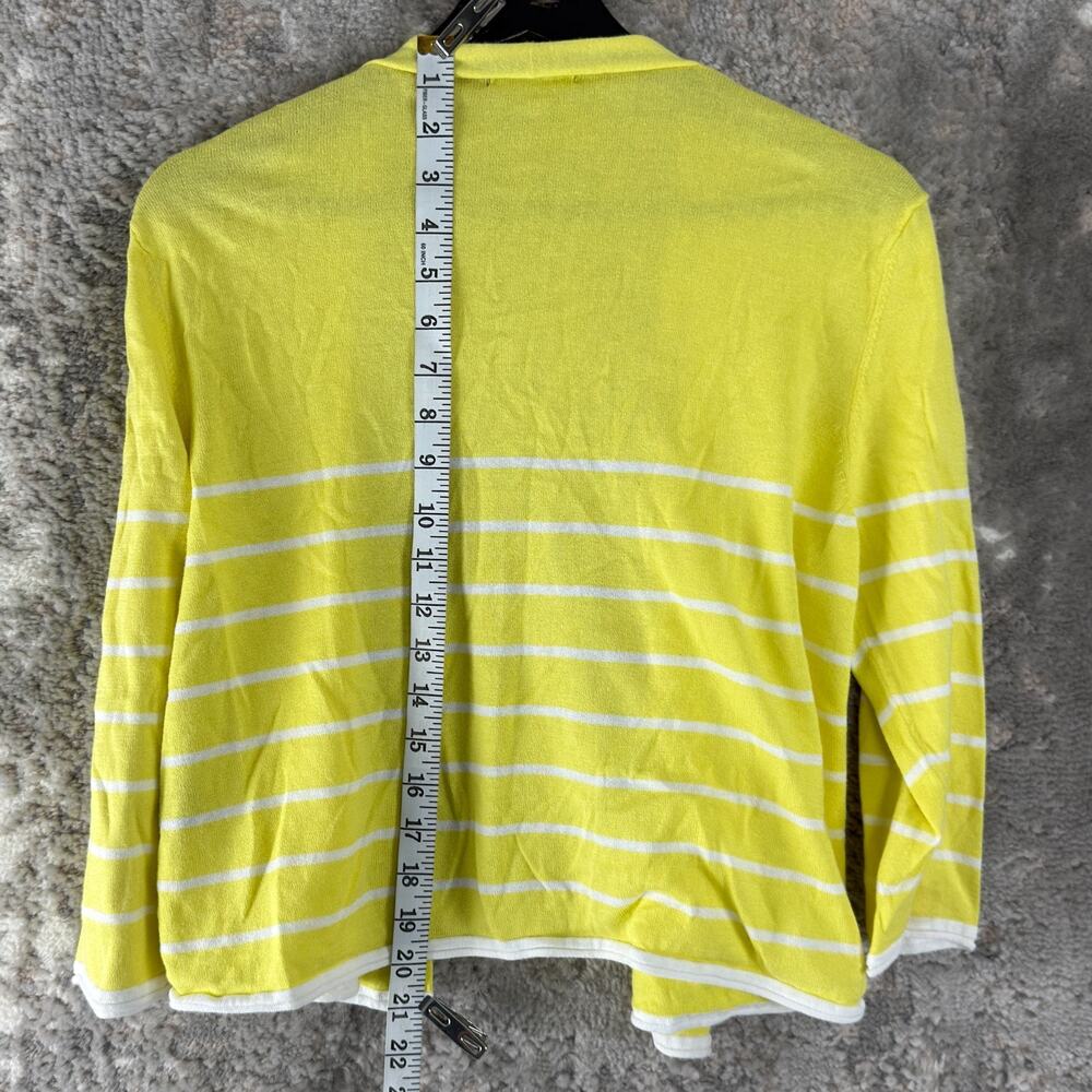 C&C Size M Striped Open Front Cardigan Sweater Ye… - image 2